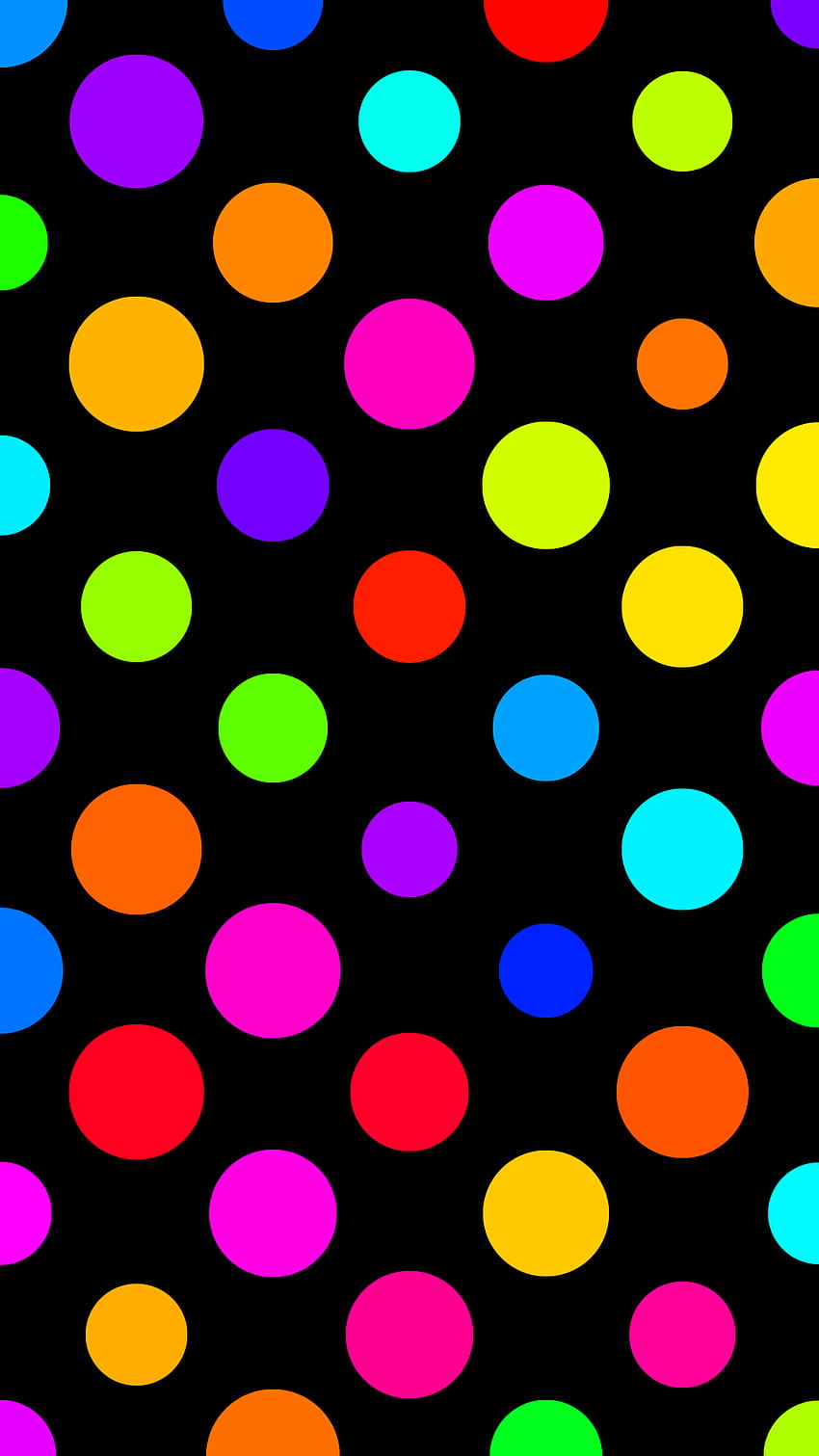 20 bunte Polka Dots: iPhone, Android, große Ästhetik HD-Handy-Hintergrundbild