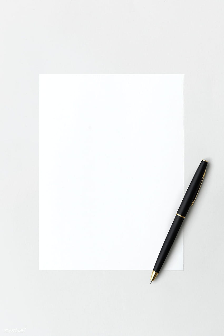 premium psd of Blank white paper with black pen 1202057, pen and paper HD phone wallpaper