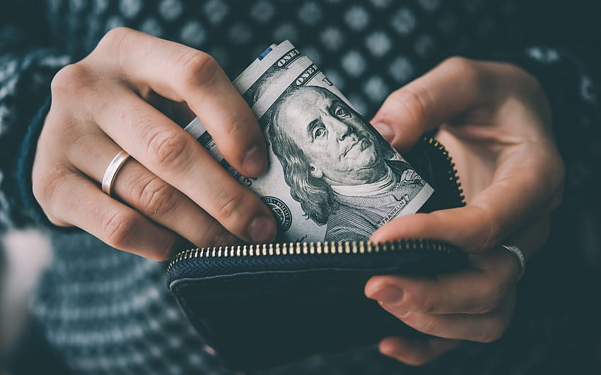 money in a purse, dollars, money, finance, wallet HD wallpaper