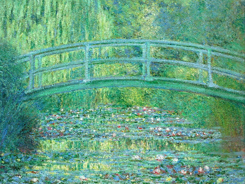 Water Lilies and Japanese Bridge Art Print Painting [1600x1200] for ...