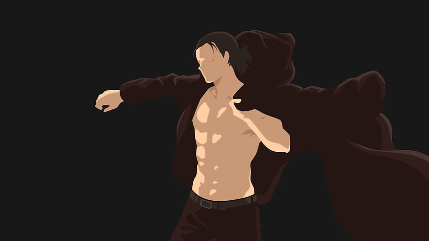 進撃の巨人 Eren Yeager With Brown Pank Wearing Brown Coat With Black Backgrounds Anime, eren yeager s4 高画質の壁紙