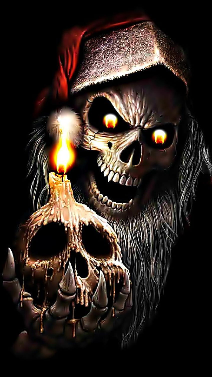 Gruseliger Totenkopf auf Hund, Skelettschädel HD-Handy-Hintergrundbild
