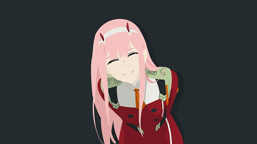 darling in the franxx zero two with red uniform with background of white  and pink and blue cross lines 4k hd anime Wallpapers, HD Wallpapers