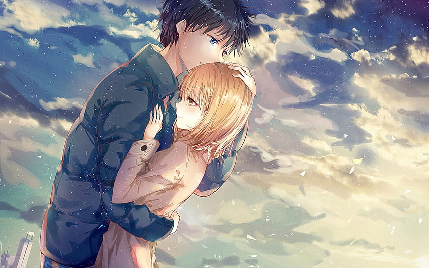 Male and female anime character crying HD wallpaper  Wallpaper Flare