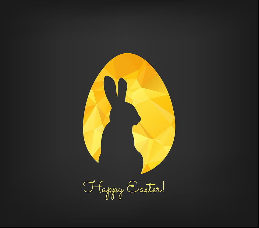 Happy Easter greeting card in low poly triangle style 343073, easter golden bunny HD wallpaper