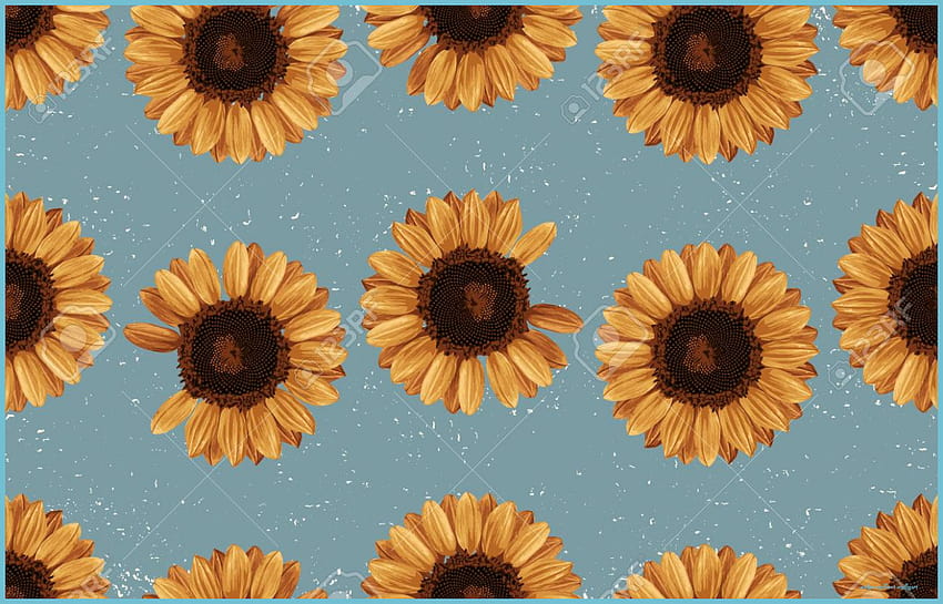 Vintage nahtlose Herbstmuster-Hintergründe mit Sonnenblumen. Botanisch., Sonnenblumenherbst HD-Hintergrundbild