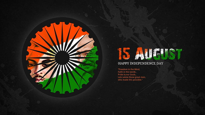 India Flag with Artistic Tricolor Tiranga and Mahatma, indian flag with dark background pics HD wallpaper