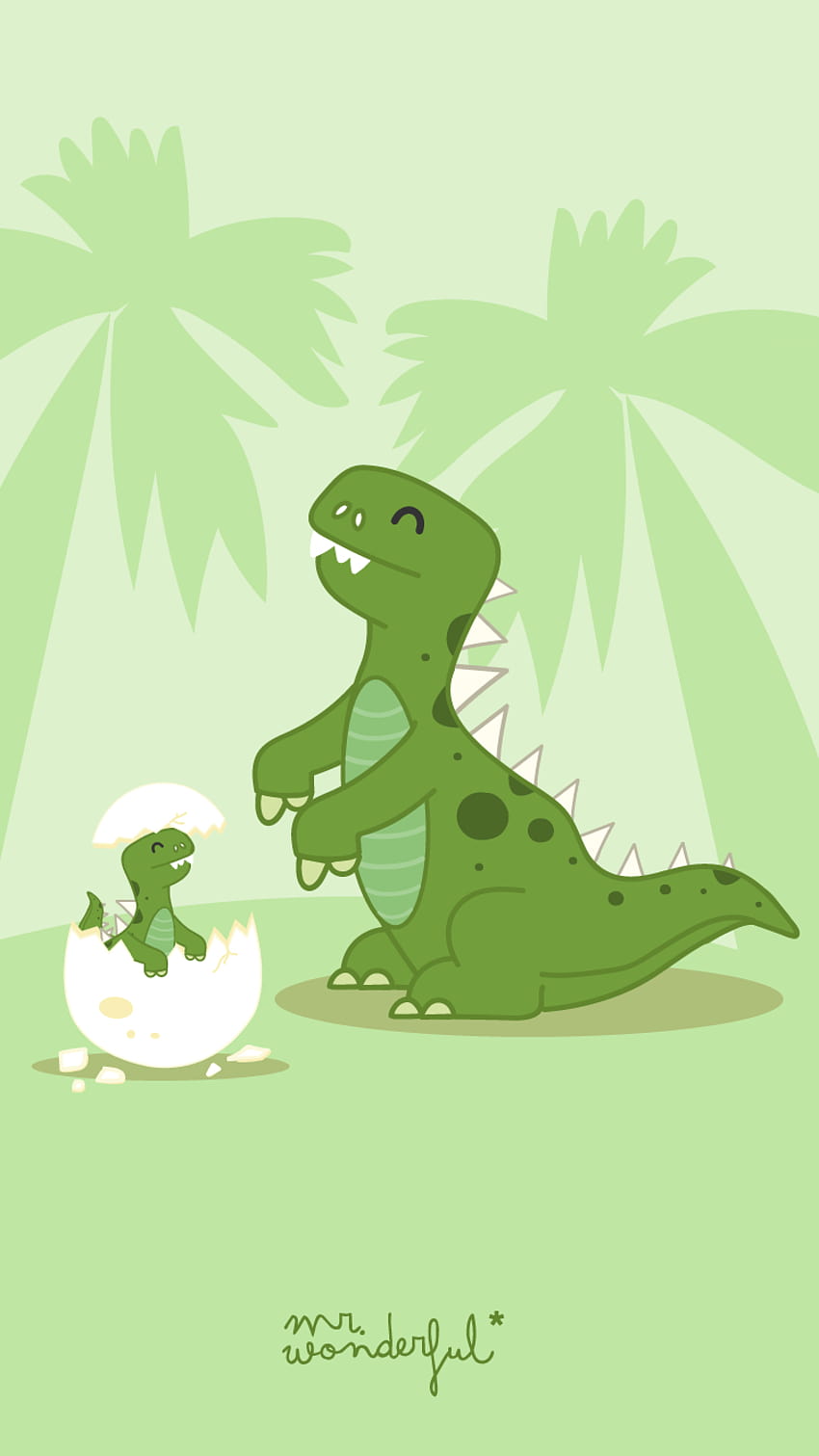 To Be A Mother Cute Dinosaur, green dino HD phone wallpaper