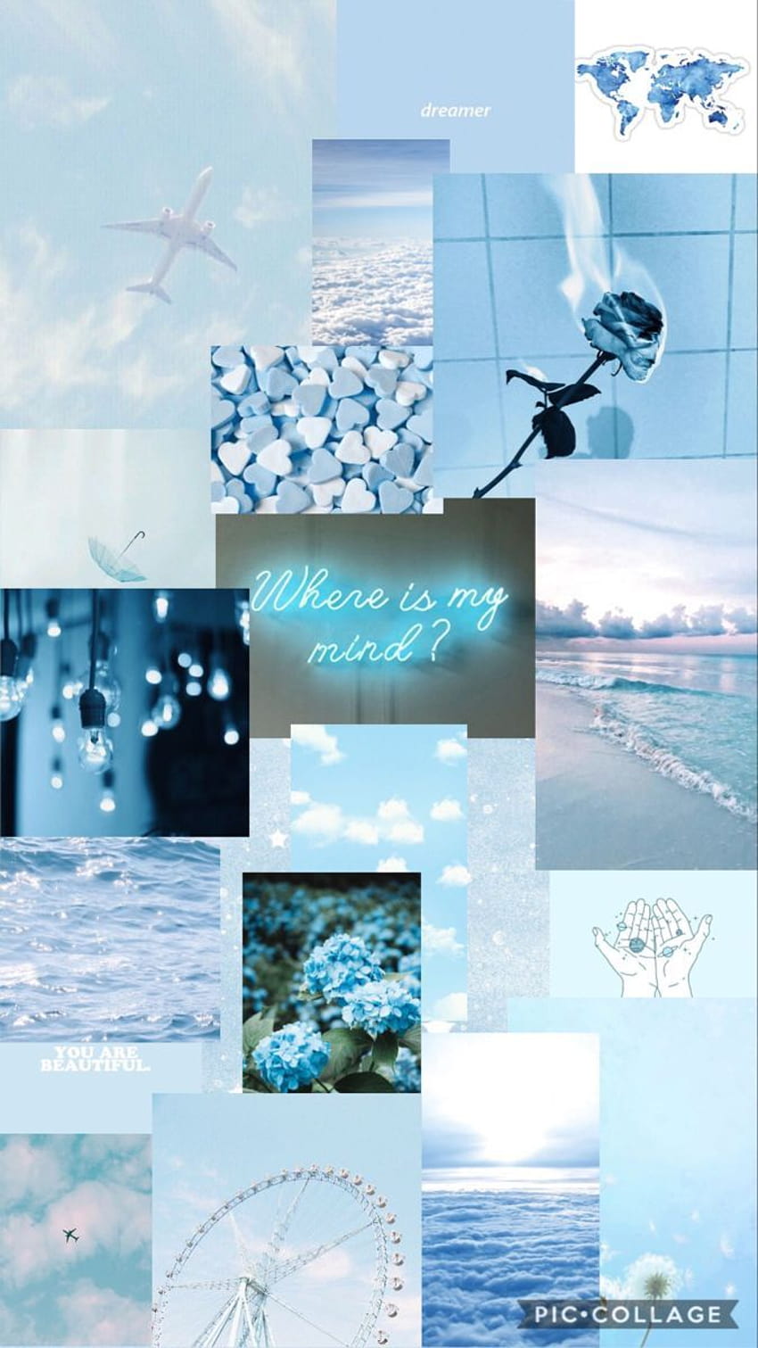 Light blue collage HD phone wallpaper | Pxfuel