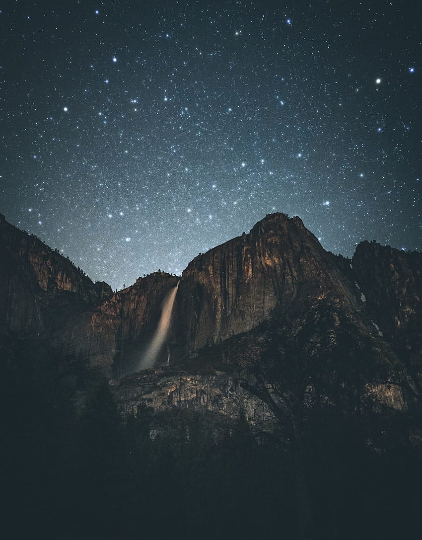 gray mountains at night – Grey, mountain at night HD phone wallpaper