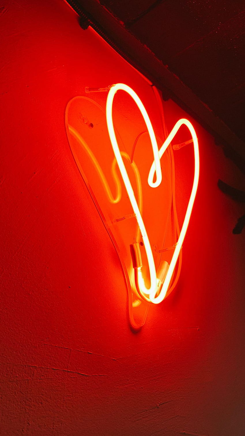 938x1668 kalp, neon, aşk, ışık, paralaks arka planlar için kırmızı iphone 8/7/6s/6, aşk ışığı HD telefon duvar kağıdı