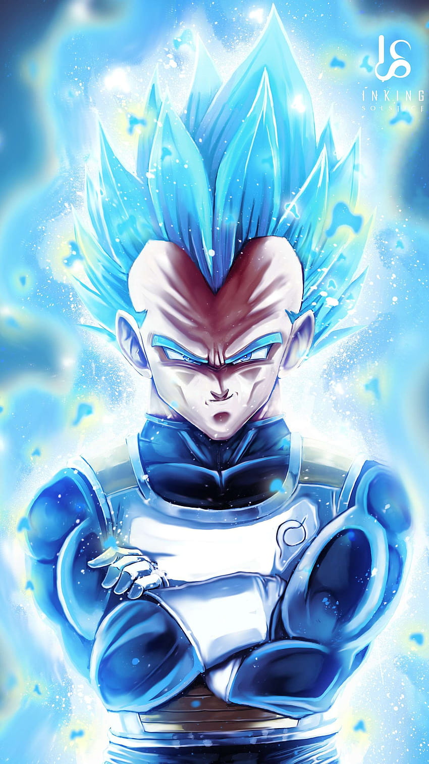 Dragon Ball Serious Vegeta with Glowing Eyes Desktop Wallpaper