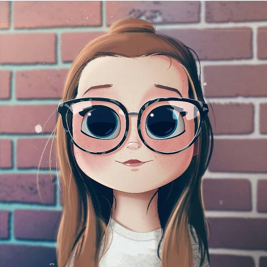 girl with glasses cartoon