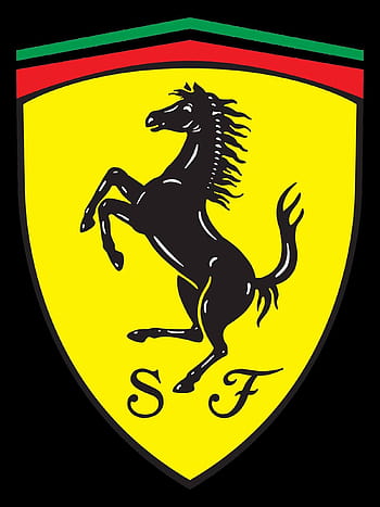 Ferrari logo, clean, ferrari, logo, plain, HD phone wallpaper