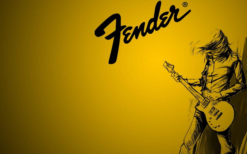 Fender Guitar Yellow За музика, научете HD тапет