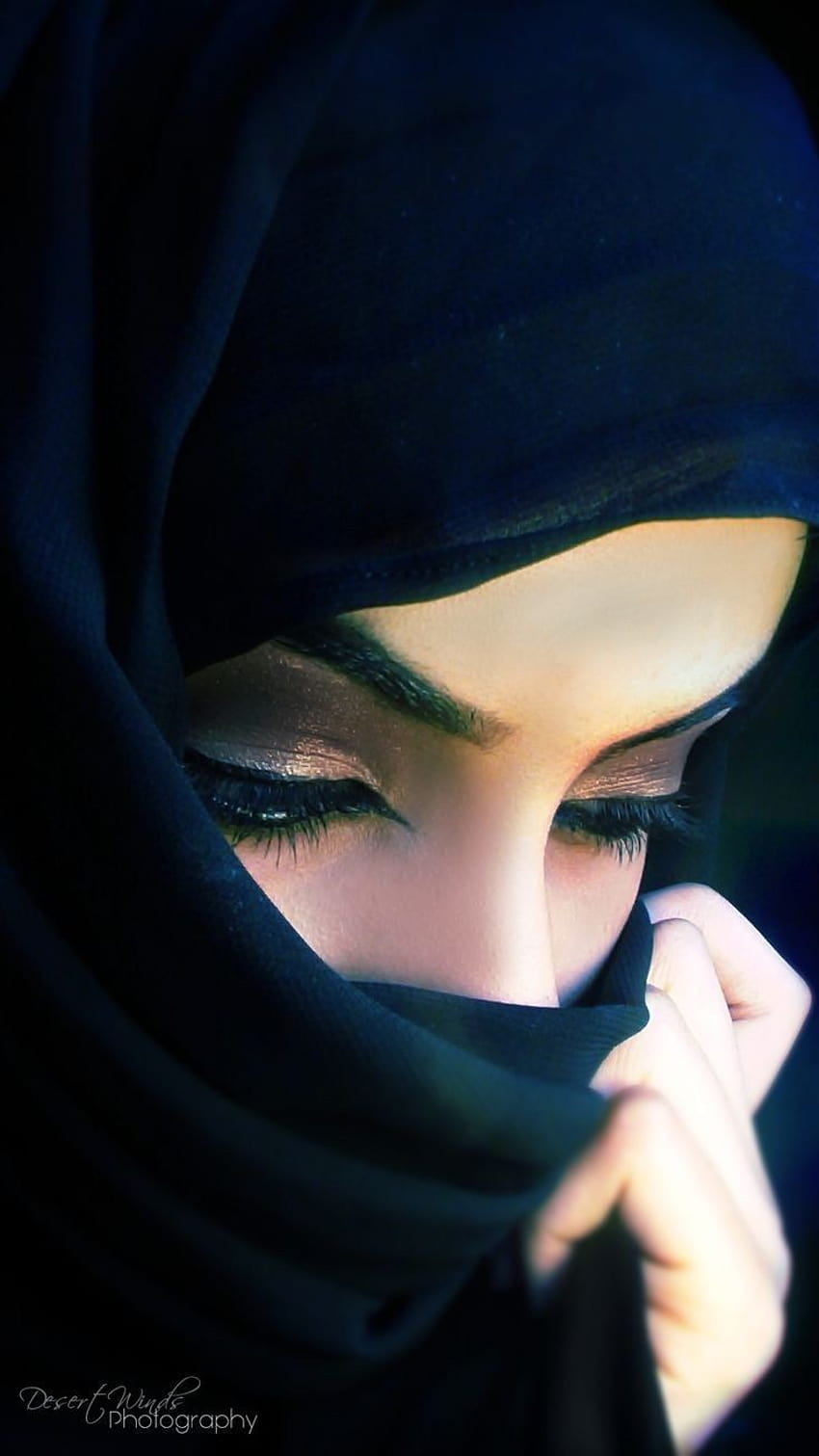 Eyes Pic In Hijab, グラフィティ ヒジャブの女の子の目 HD電話の壁紙