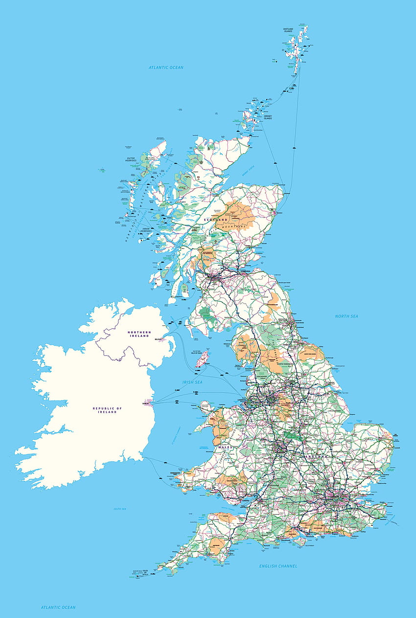 Carte du Royaume-Uni publiée par Sarah Johnson, carte du Royaume-Uni Fond d'écran de téléphone HD