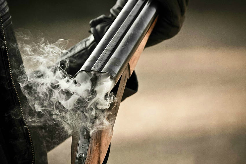 : gun, weapon, smoke, machine, shotgun, arm, close up, firearm 1920x1280, smoking revolver HD wallpaper
