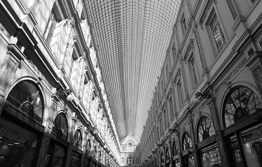 Black, And, White, Architecture, Shops, Brussels, Grayscale HD wallpaper