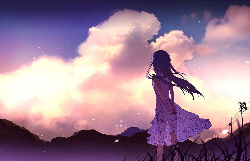 Dark Lonely Anime Girl, sad alone cartoon girl HD wallpaper