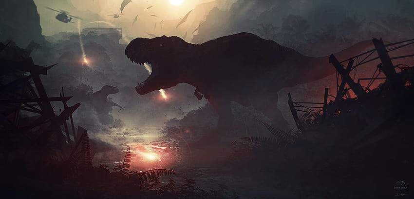 Cartaz do filme Jurassic Park, reino caído do mundo jurássico papel de parede HD