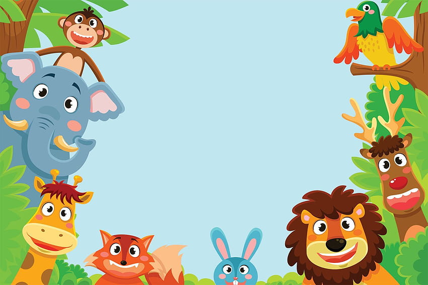 Jungle Theme Animals Wallpaper for Kids Room Walls  lifencolors