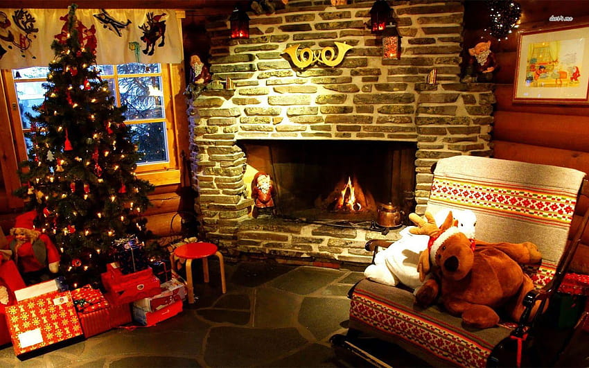 Christmas at Home, christmas chimney HD wallpaper