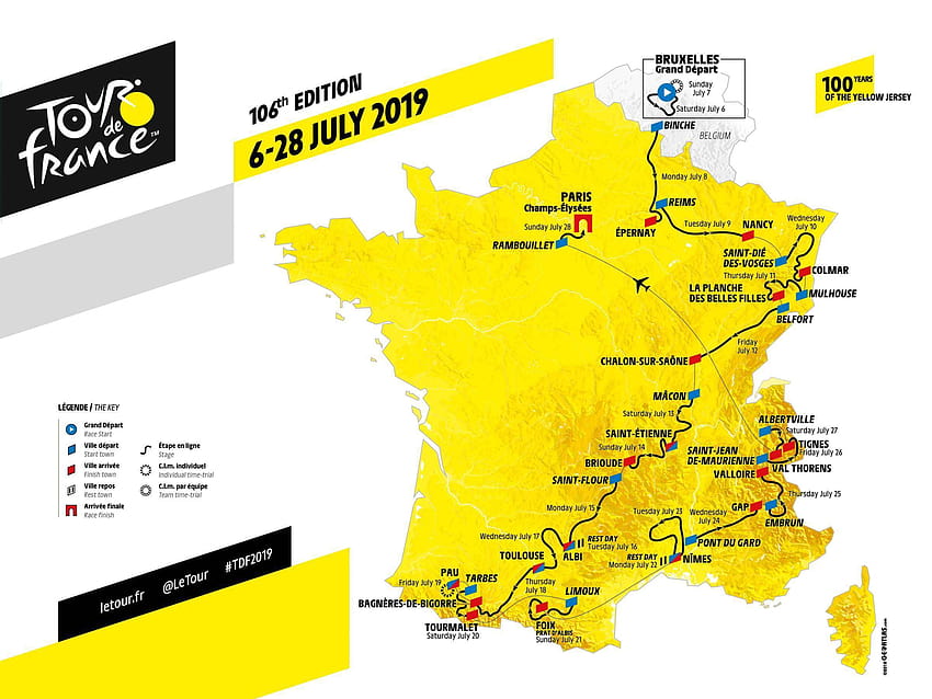 ツール・ド・フランス 2019: 全スケジュール、ステージ、ルート、長さ、TV チャンネル、ライブ ストリーム 高画質の壁紙