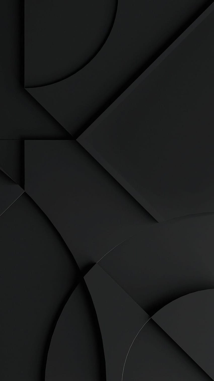 black layers material design dimensional shadows clean abstract, clean black HD phone wallpaper
