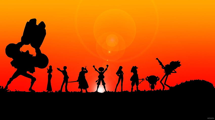 Silhouette of people digital , One Piece, anime, group of people • For You For & Mobile, one piece ipad HD wallpaper
