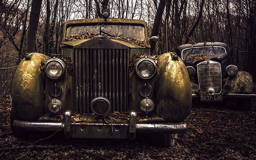 Mobil antik emas dan hitam, mobil, kendaraan, bangkai kapal, Rolls, vintage rolls royce Wallpaper HD