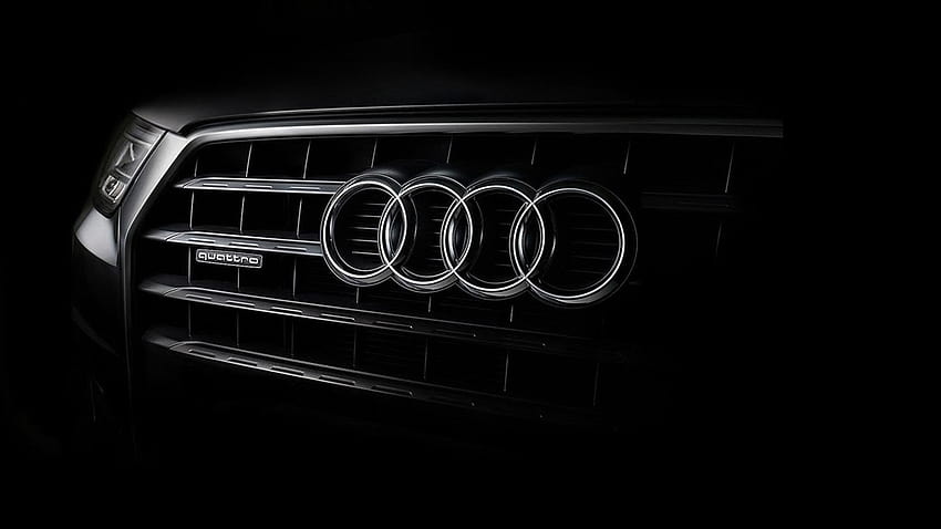 Тъмни фонове за лого на Audi 43418, черно ауди HD тапет