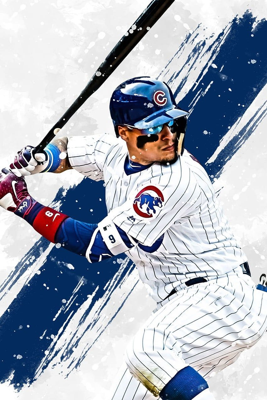 Javier Baez Chicago Cubs 포스터 프린트, 스포츠 아트, 야구 프린트, 어린이 방 장식, 남자 동굴, 그를 위한 선물, 스포츠 장식, 시카고 컵스 야구 선수 HD 전화 배경 화면