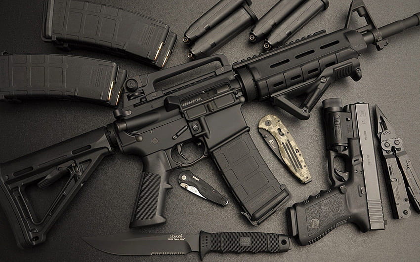 pistol, Amunisi, Pisau, Senapan serbu, Pistol, Glock, AR 15 Wallpaper HD