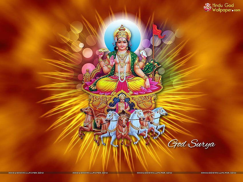 พระเจ้า Surya Dev กับพระเจ้าดวงอาทิตย์ วอลล์เปเปอร์ HD