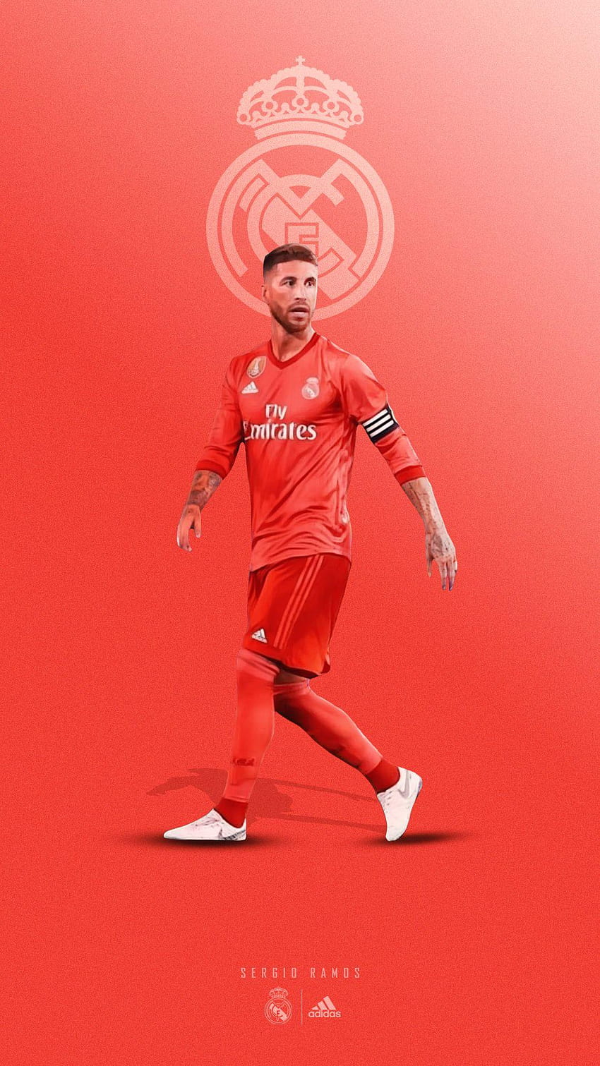Download wallpapers Sergio Ramos, Real Madrid, Spanish football player,  defender, captain, portrait, gray stone background, Real Madrid 2020  football players, football for desktop free. Pictures for desktop free