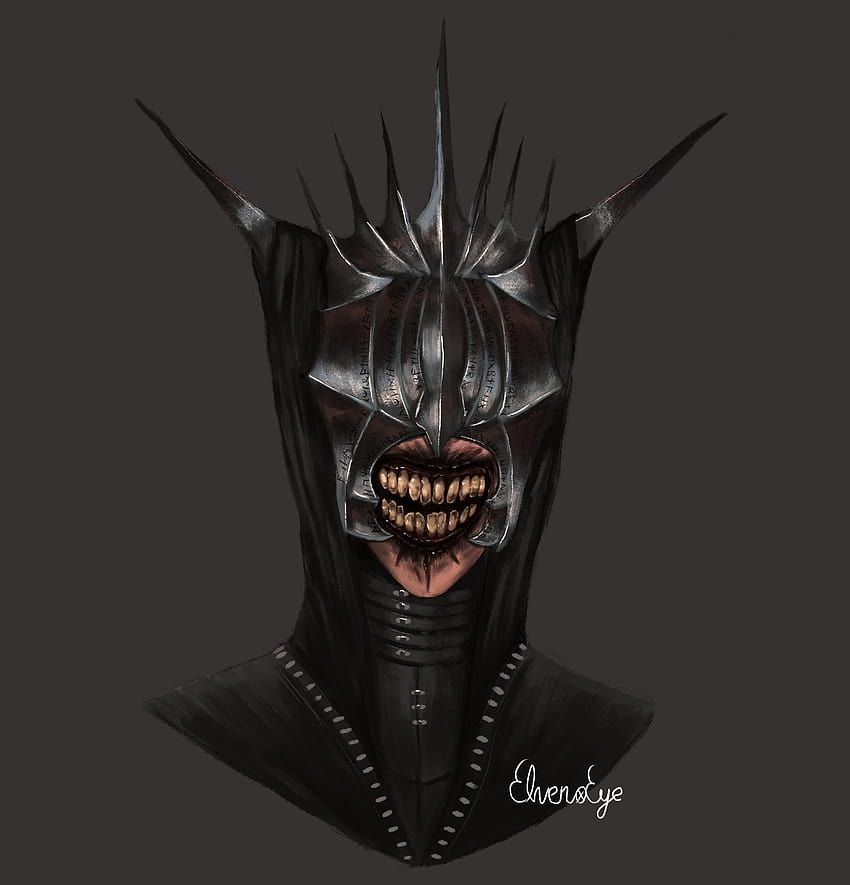 Drew the Mouth of Sauron so I could practice shading metal! : r/lotr HD phone wallpaper