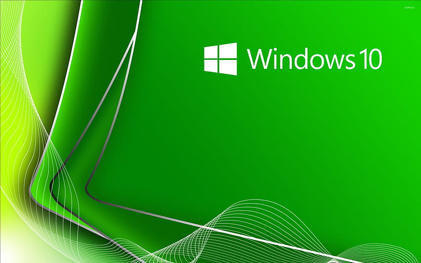 녹색 커서에 있는 Windows 10 흰색 텍스트 로고 컴퓨터[1366x768], 모바일 및 태블릿, Windows 10 녹색 HD 월페이퍼