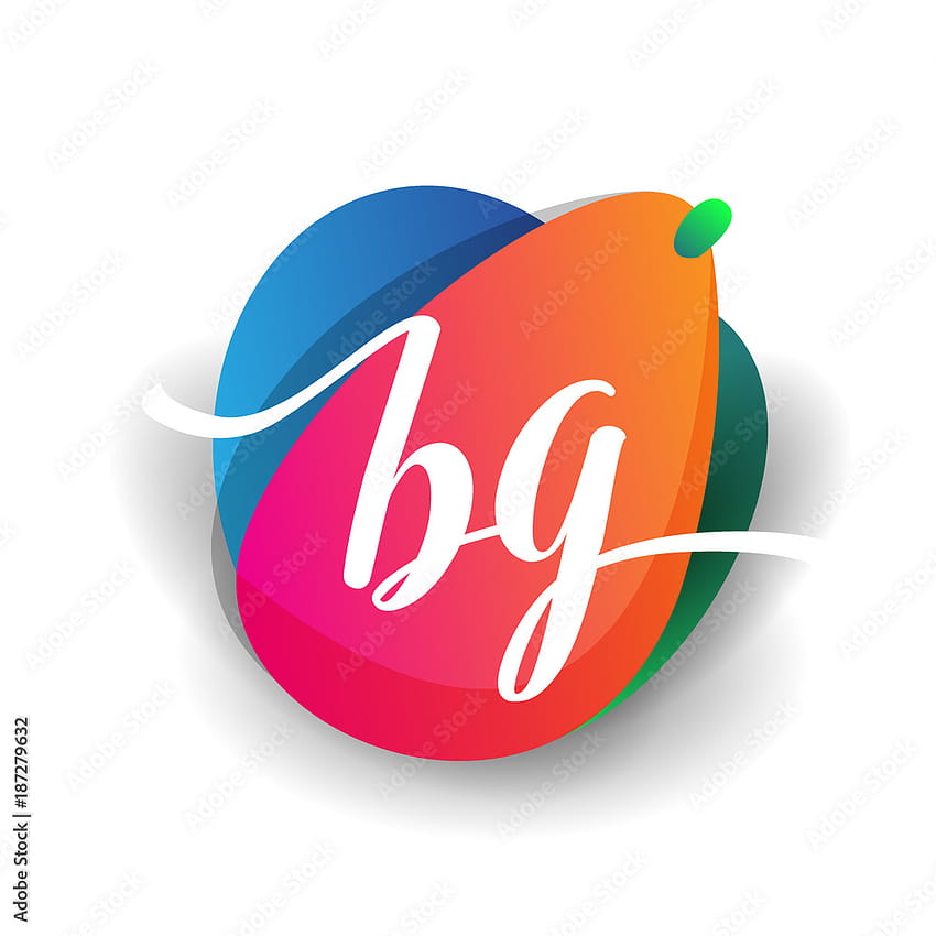 Letter BG logo with colorful splash background, letter combination logo design for creative industry, web, business and company. Stock Vector HD phone wallpaper