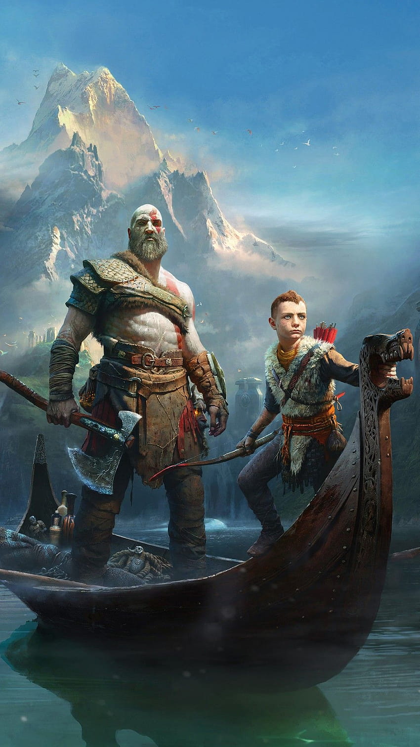 God of War Kratos e Atreus, deus da guerra andróide Papel de parede de celular HD