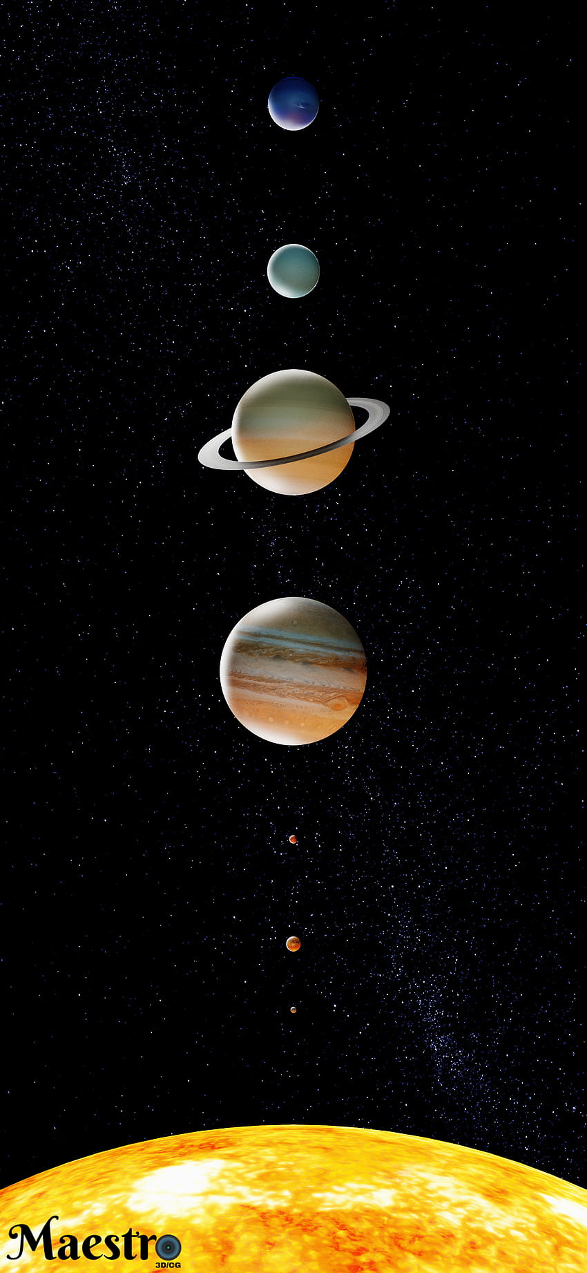 Made a solar system render, about 80% true black for amoled, amoled solar system HD phone wallpaper