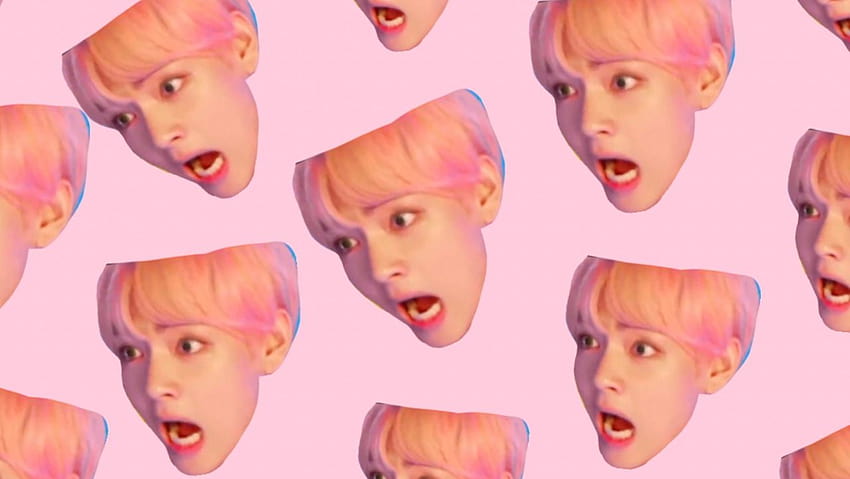 iphone , pink and kimtaehyung, bts meme HD wallpaper