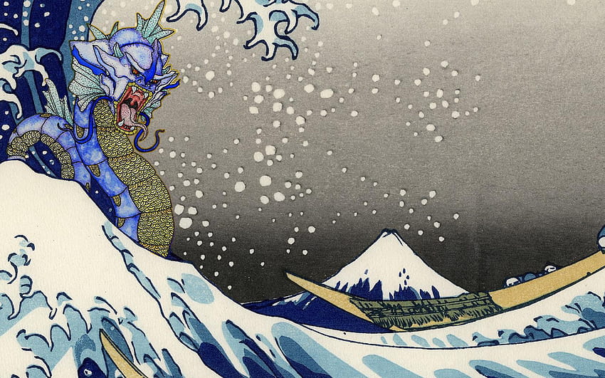 ギャラドスと神奈川の波 [1680x1050] 神奈川沖の大波 高画質の壁紙