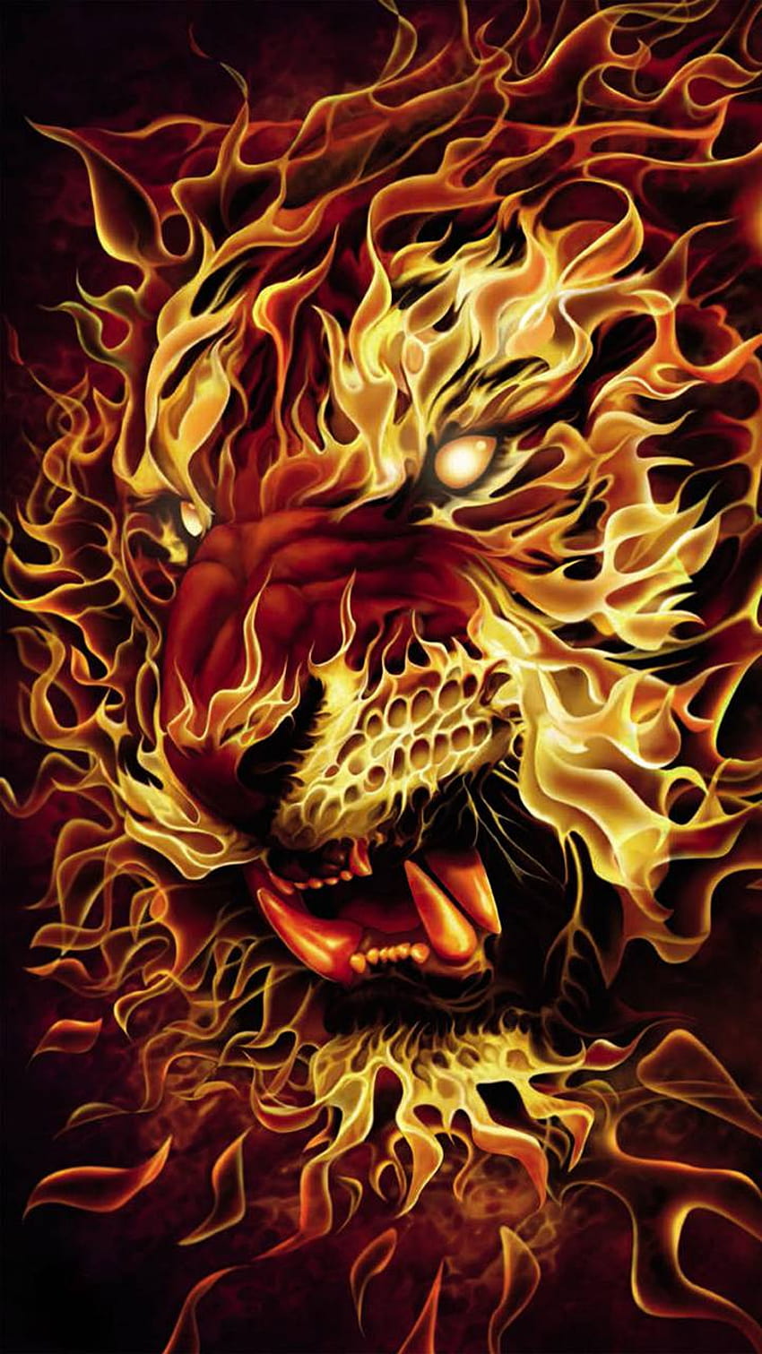 Lion On Fire By Georgekev Lion Fire Hd Phone Wallpaper Pxfuel