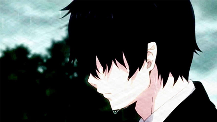 Crying Anime Boy on Dog HD wallpaper