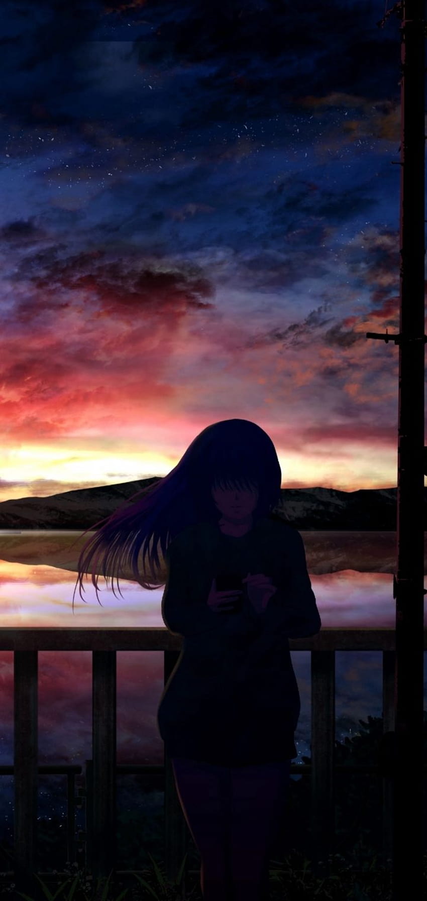 720x1520 Anime Girl In Sunset 720x1520 Resolution HD phone wallpaper ...