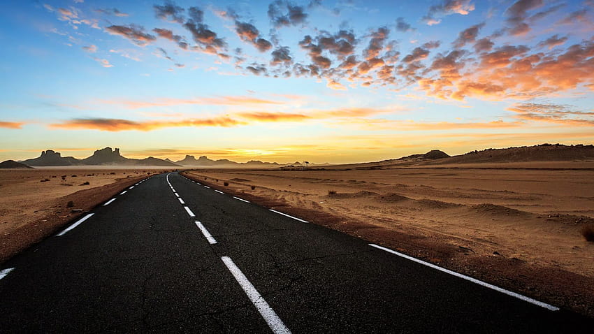 Djanet Desert Road For, dubajski deser Tapeta HD