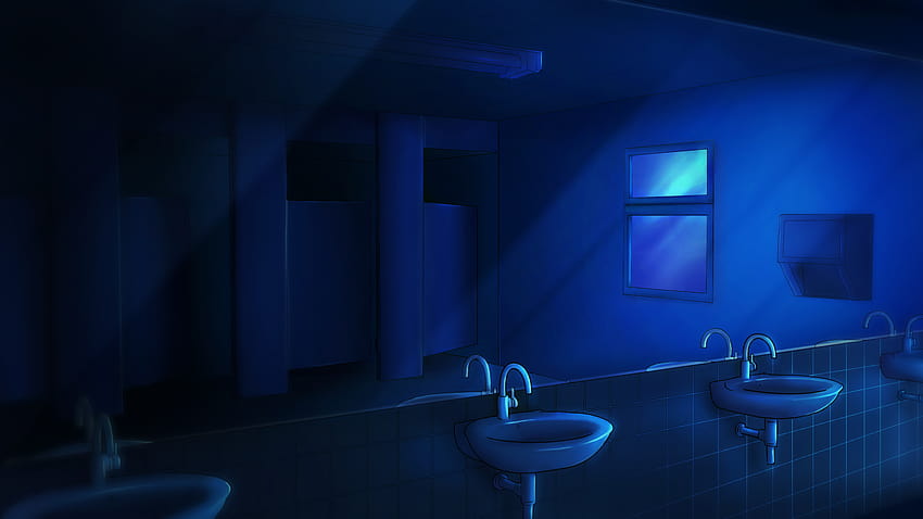 Night Time Anime posted by Sarah Anderson, anime bathroom HD wallpaper