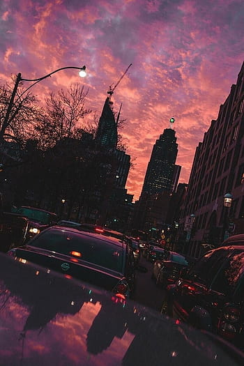 Old New York, cars, artwork, painting, city, street, skyscraper, vintage,  HD wallpaper | Peakpx