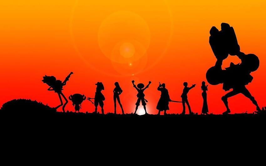 Schwarze Silhouette Charakter One Piece Familie Anime Wand… HD-Hintergrundbild